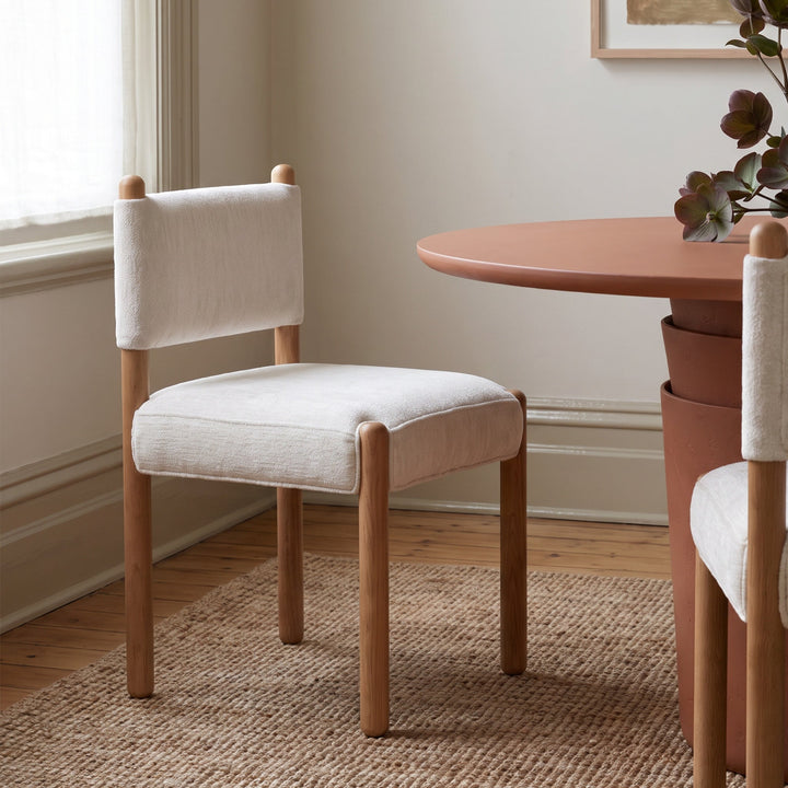 Bruno Thick Performance Chenille Straight Back Dining Chair