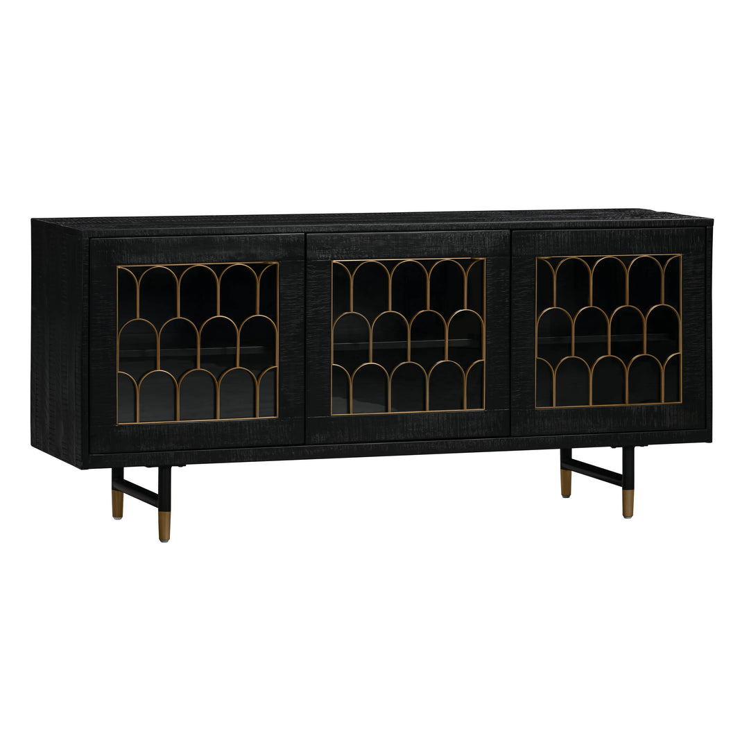 TOV Furniture Gatsby 66" Black Acacia Wood Buffet