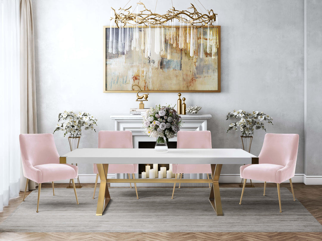 Beatrix Blush Performance Velvet Dining Chair