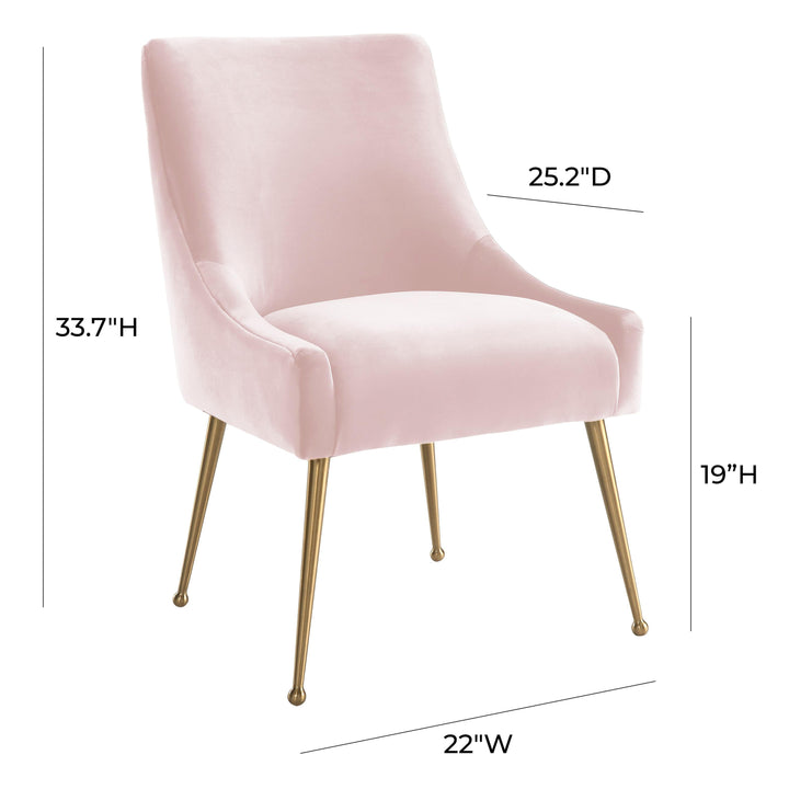 Beatrix Blush Performance Velvet Dining Chair