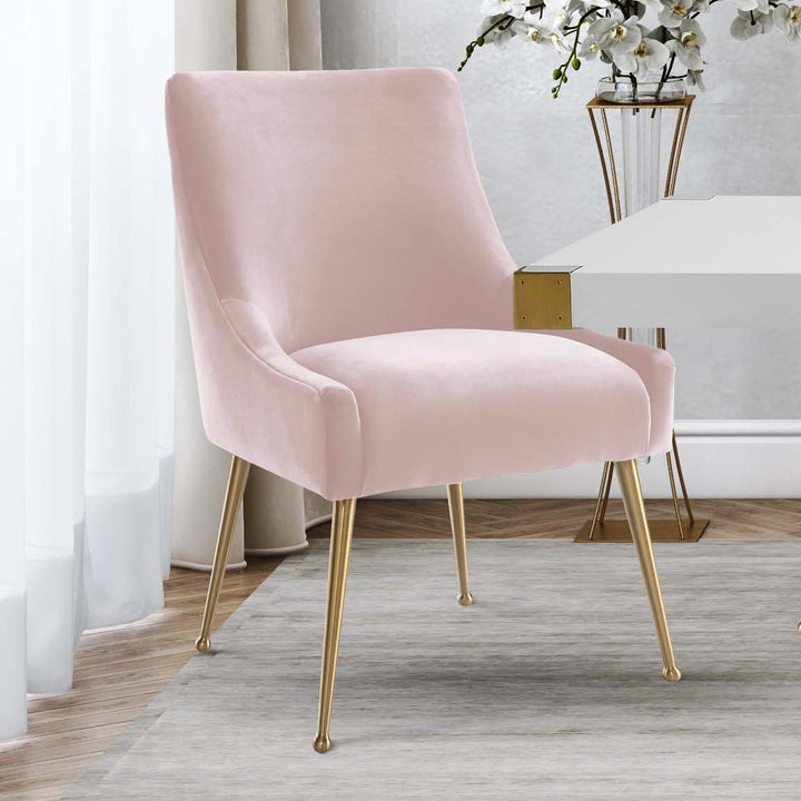 Beatrix Blush Performance Velvet Dining Chair
