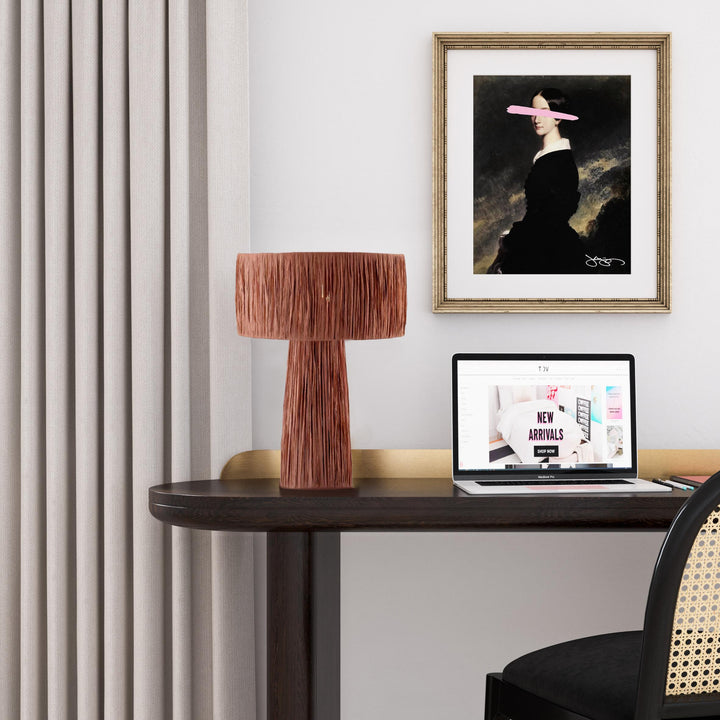 Shelby Brick Raffia Table Lamp