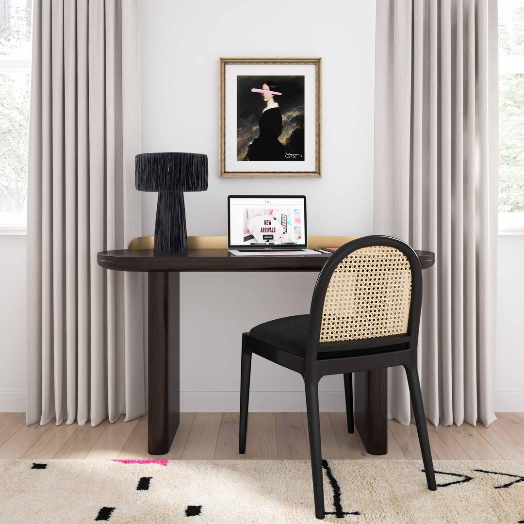 Shelby Black Raffia Table Lamp