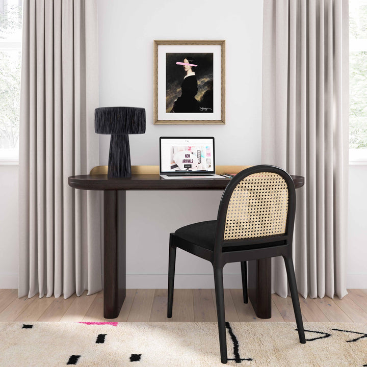 Shelby Black Raffia Table Lamp