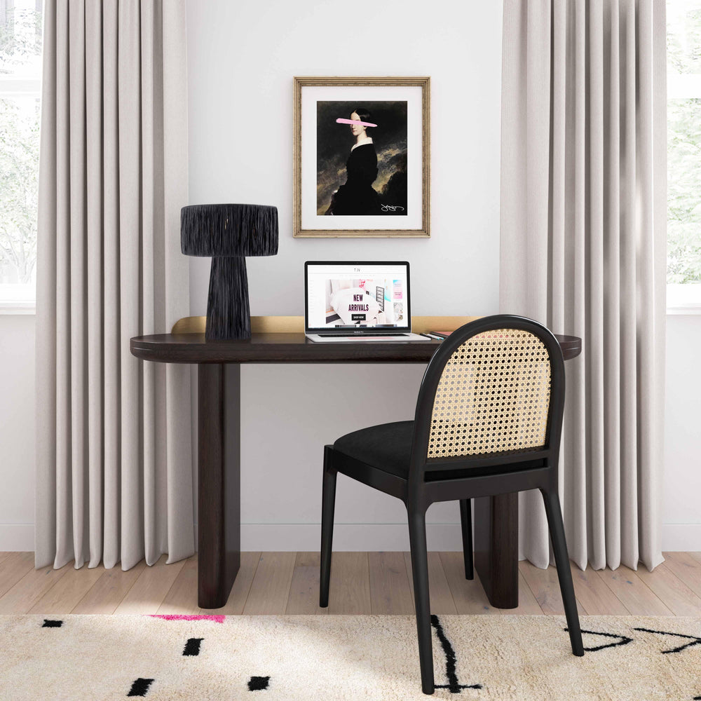 Shelby Black Raffia Table Lamp