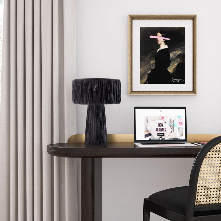 Shelby Black Raffia Table Lamp