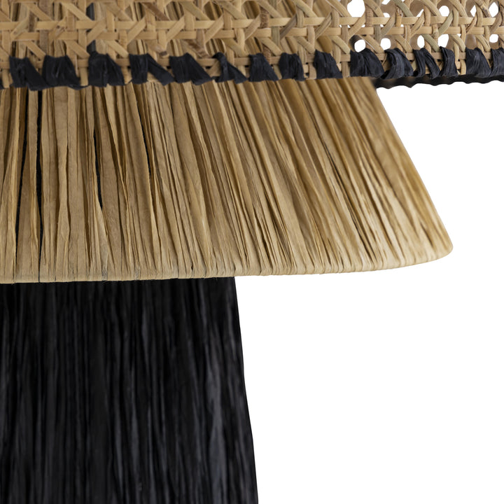 Rylie Natural &amp; Black Raffia Pendant Lamp, view 5