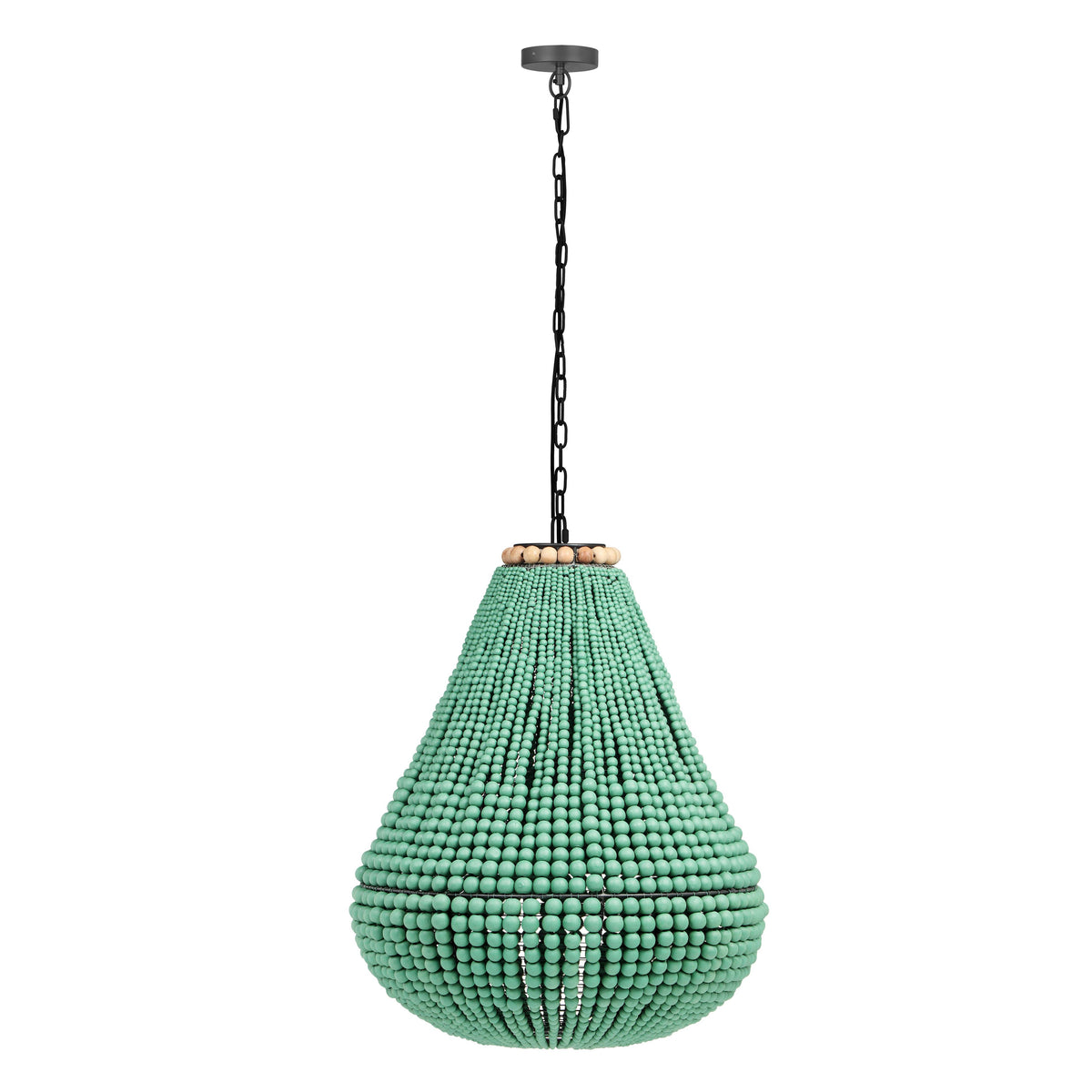 Palani Green Wooden Bead Chandelier