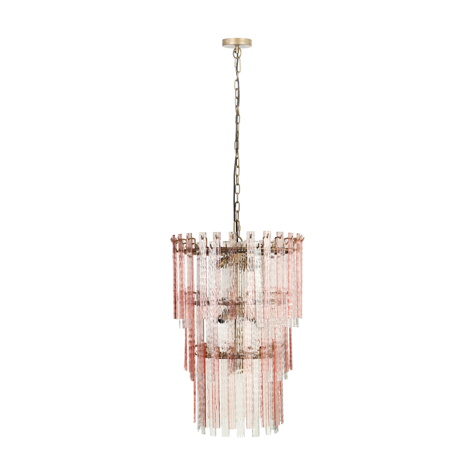 TOV Furniture Hampshire Pink Acrylic 3-Tier Chandelier