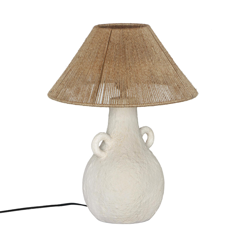 Lalit Natural & White Ceramic Table Lamp, view 3