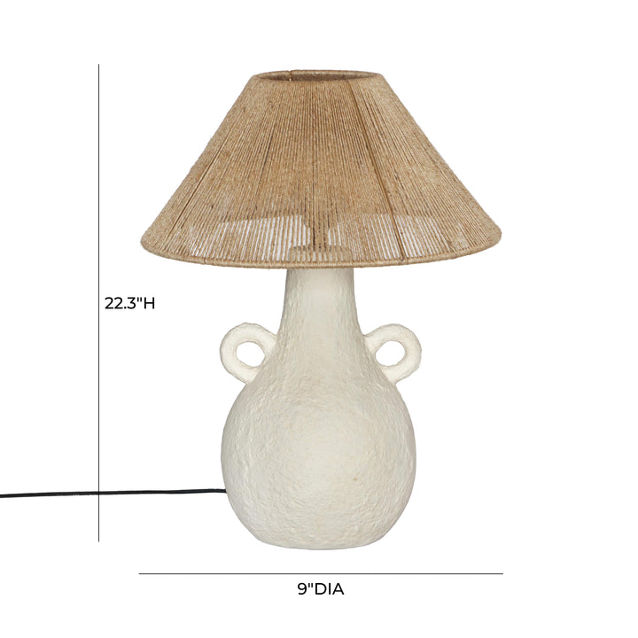 Lalit Natural &amp; White Ceramic Table Lamp, view 6