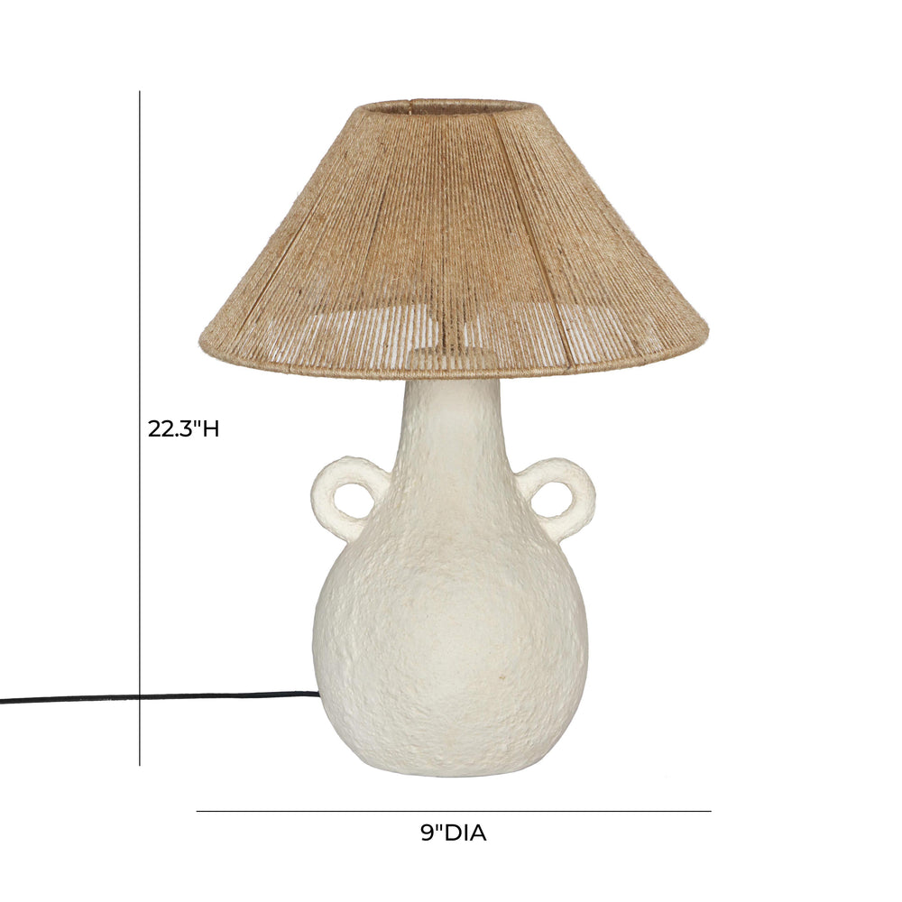Lalit Natural & White Ceramic Table Lamp, view 6