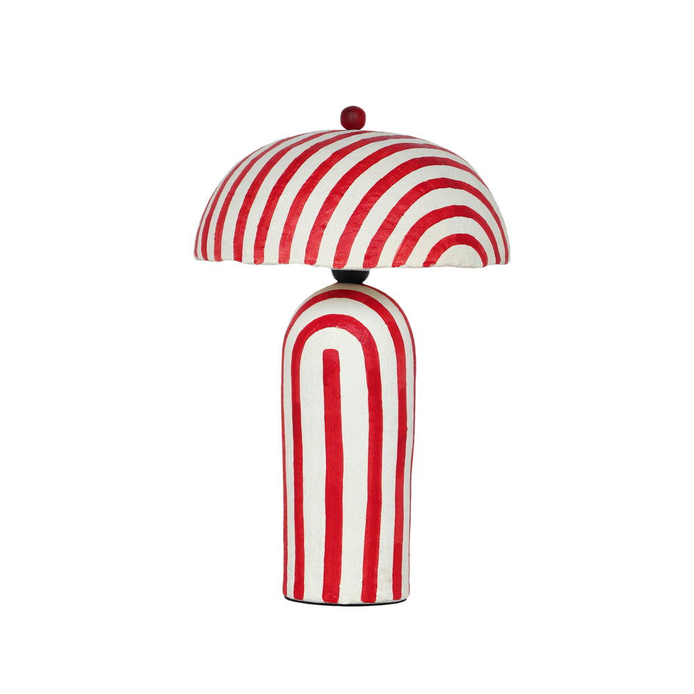 Maiori Striped Papier Mache Table Lamp