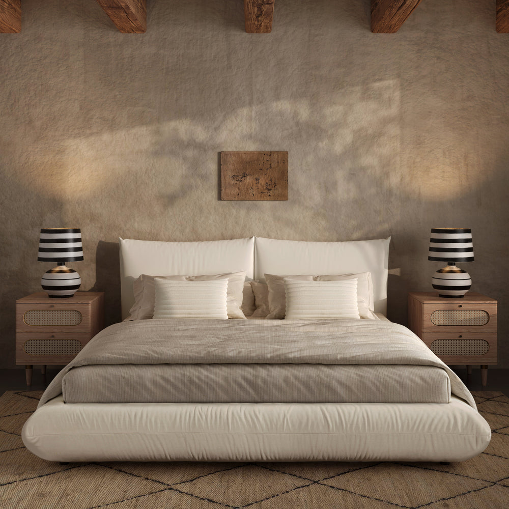 Positano Striped Papier Mache Table Lamp