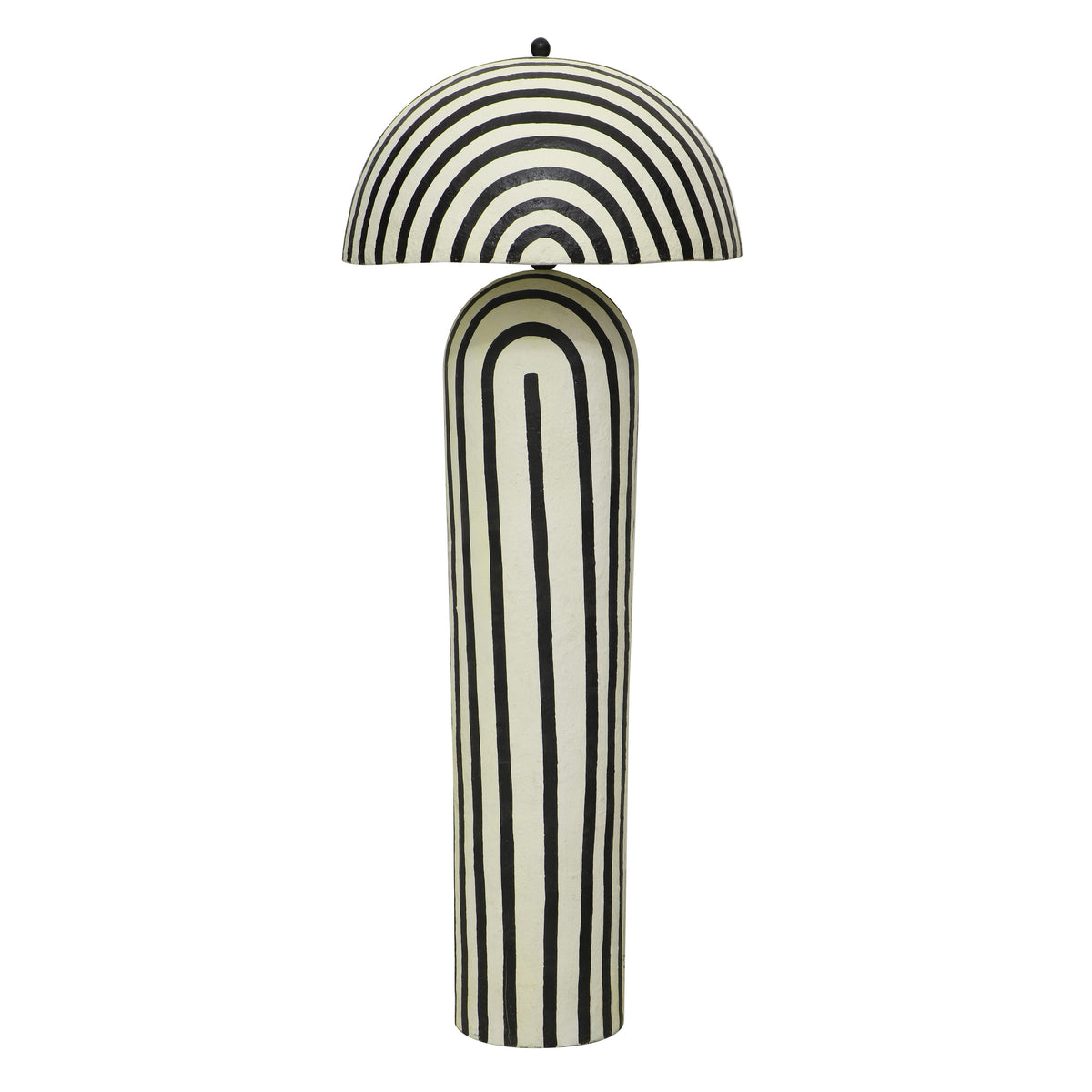Maiori Black Striped Papier Mache Floor Lamp