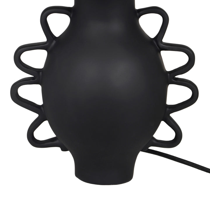 Hazza Black Pleated Table Lamp