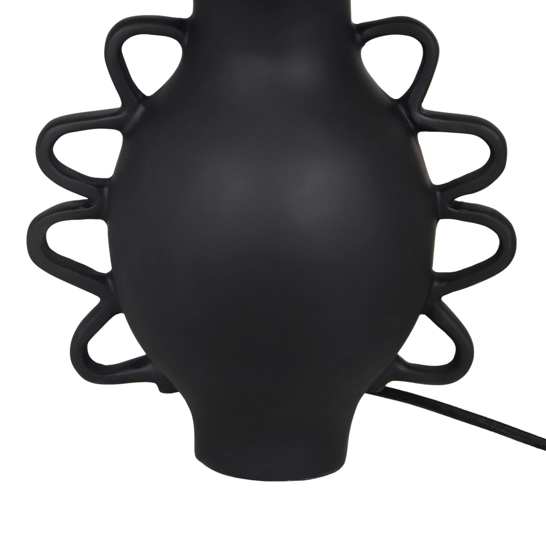 Hazza Black Pleated Table Lamp