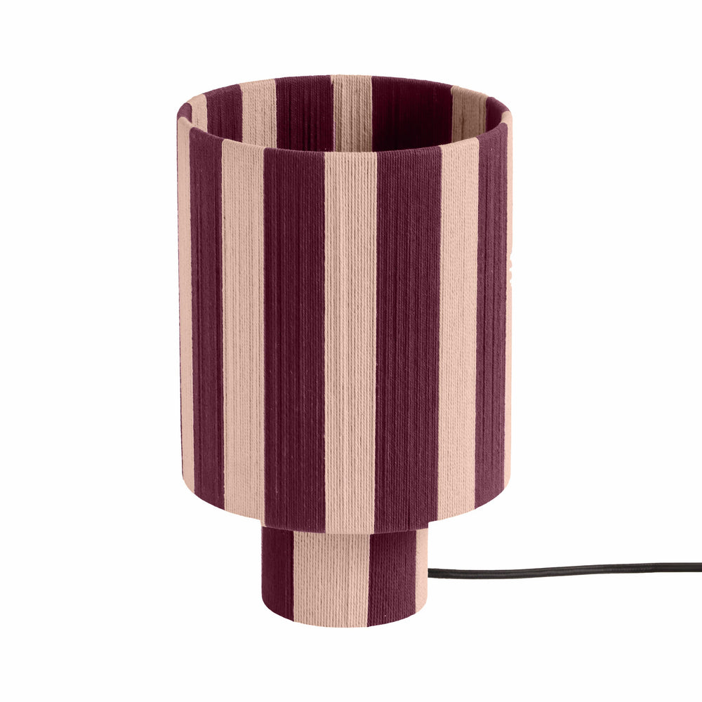 Guinevere Pink &amp; Purple Striped Cotton Table Lamp