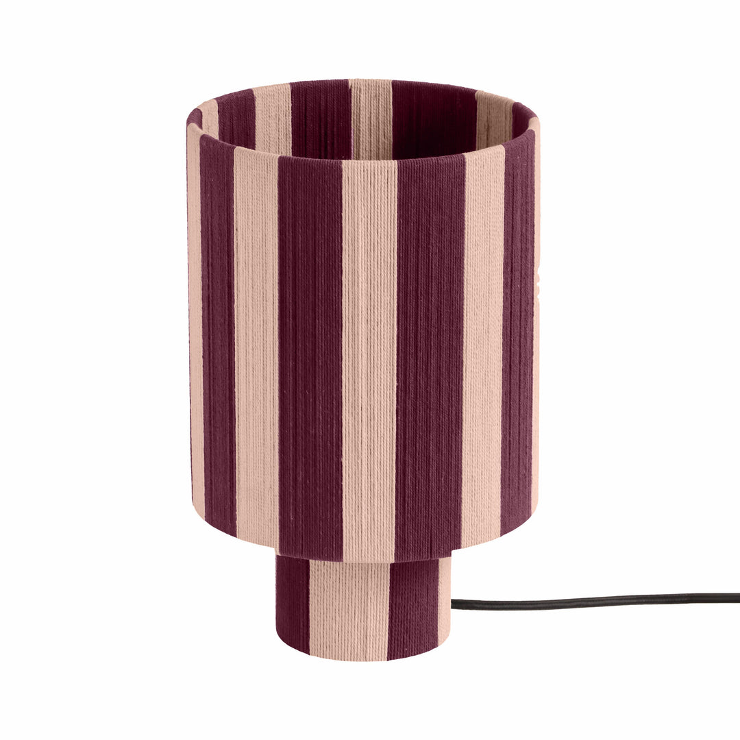 Guinevere Pink &amp; Purple Striped Cotton Table Lamp