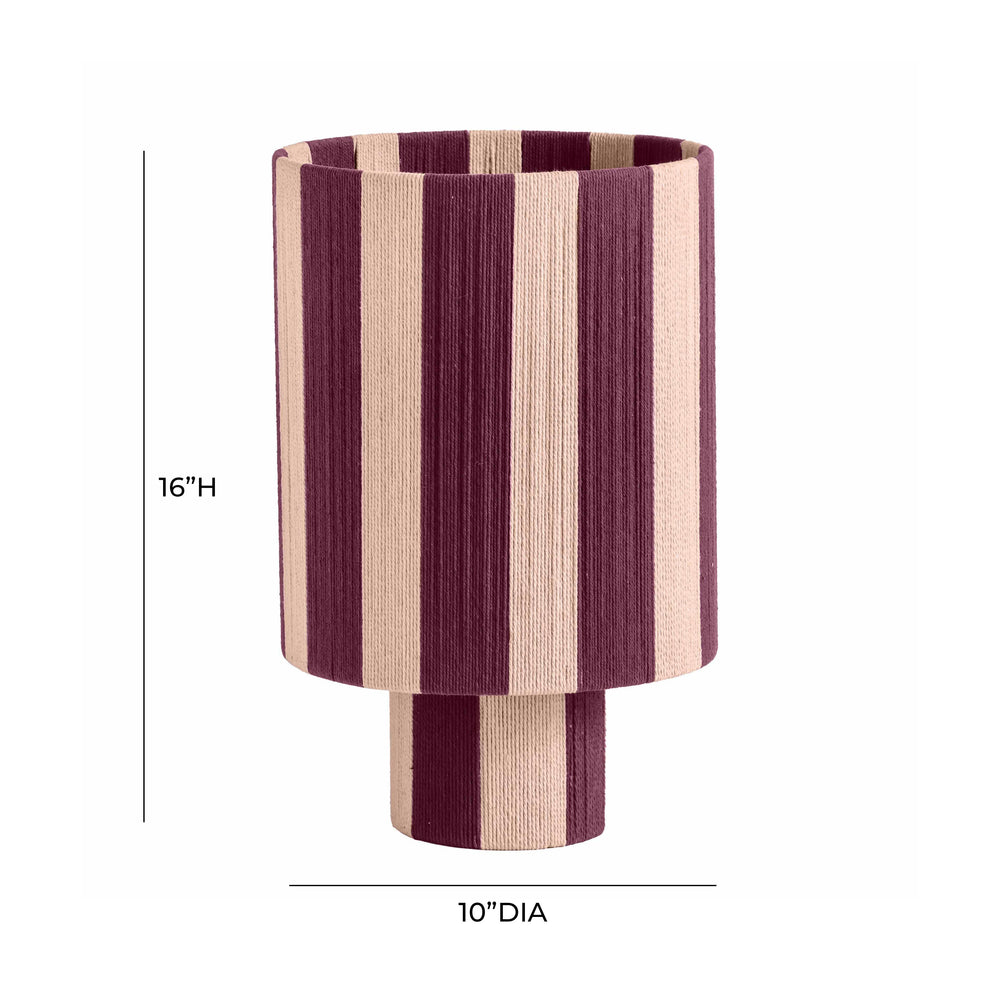 Guinevere Pink &amp; Purple Striped Cotton Table Lamp