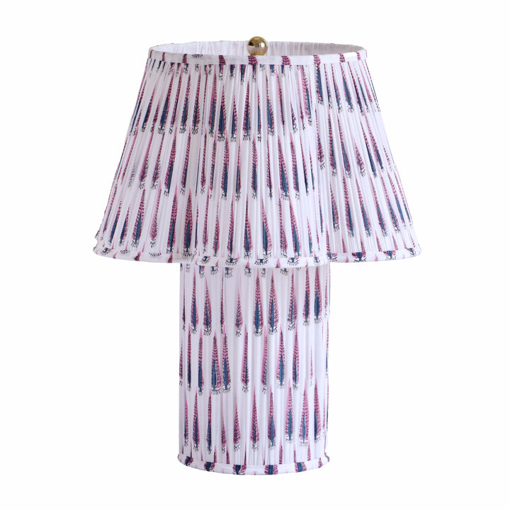 Corrine Purple &amp;amp; White Streaked Cotton Table Lamp