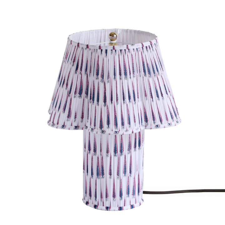 Corrine Purple &amp;amp; White Streaked Cotton Table Lamp