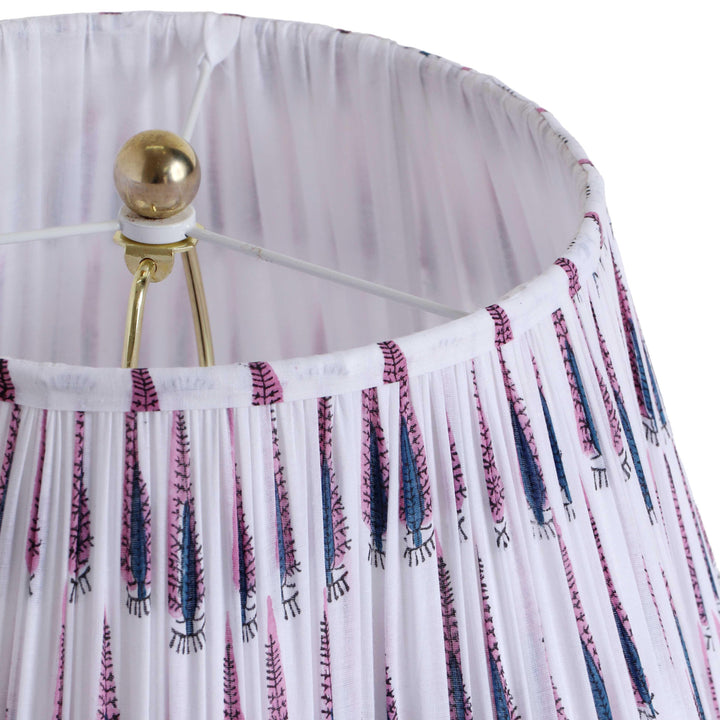 Corrine Purple &amp;amp; White Streaked Cotton Table Lamp