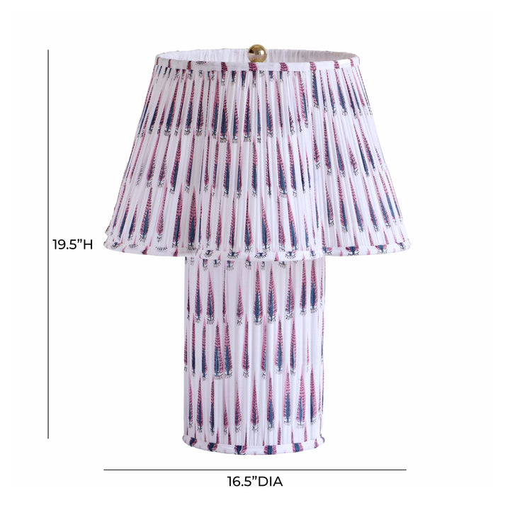 Corrine Purple &amp;amp; White Streaked Cotton Table Lamp