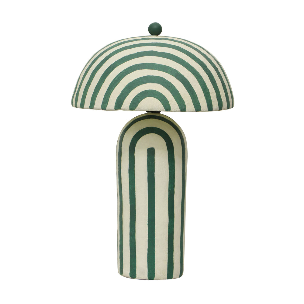Maiori Striped Papier Mache Table Lamp