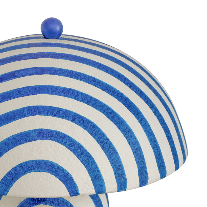 Maiori Blue Striped Papier Mache Table Lamp