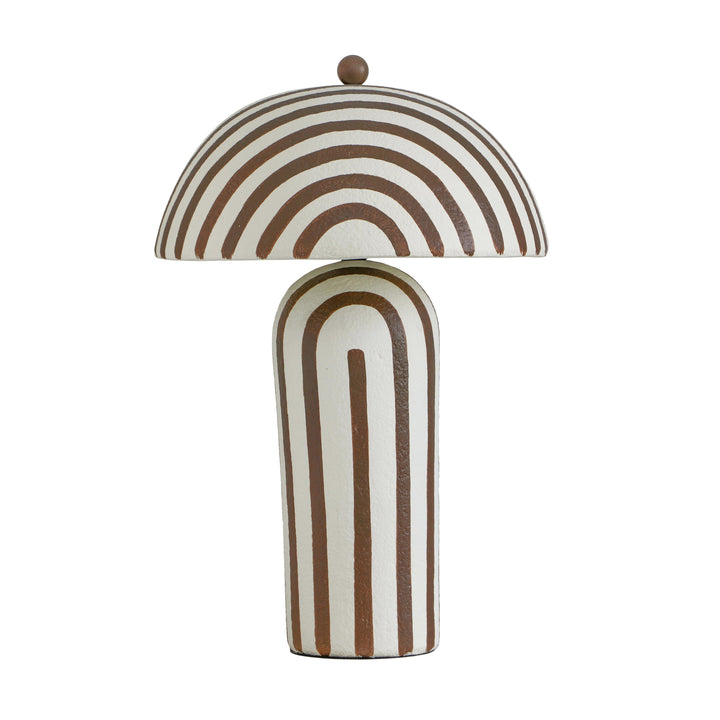 Maiori Brown Striped Papier Mache Table Lamp