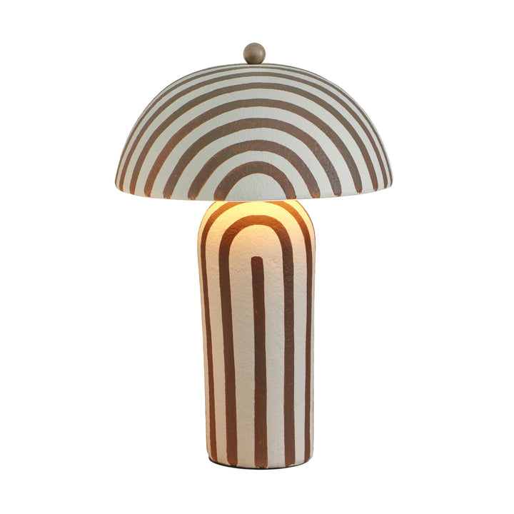 Maiori Brown Striped Papier Mache Table Lamp
