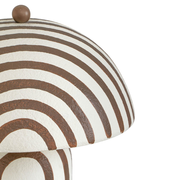 Maiori Brown Striped Papier Mache Table Lamp