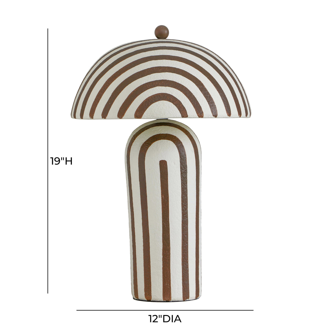 Maiori Brown Striped Papier Mache Table Lamp