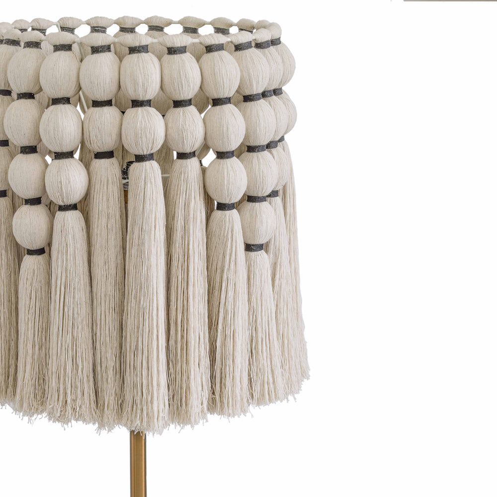 Tutu Cream Cotton Tasseled Floor Lamp