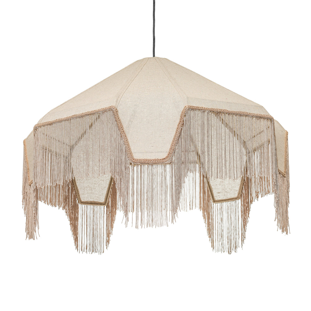 Buchanan Fabric Fringed Angled Pendant Light