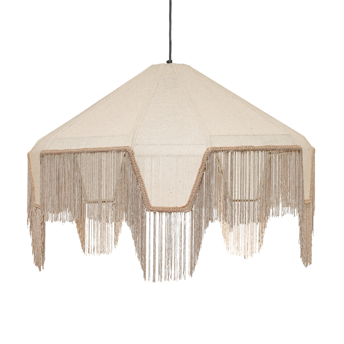 Buchanan Fabric Fringed Angled Pendant Light