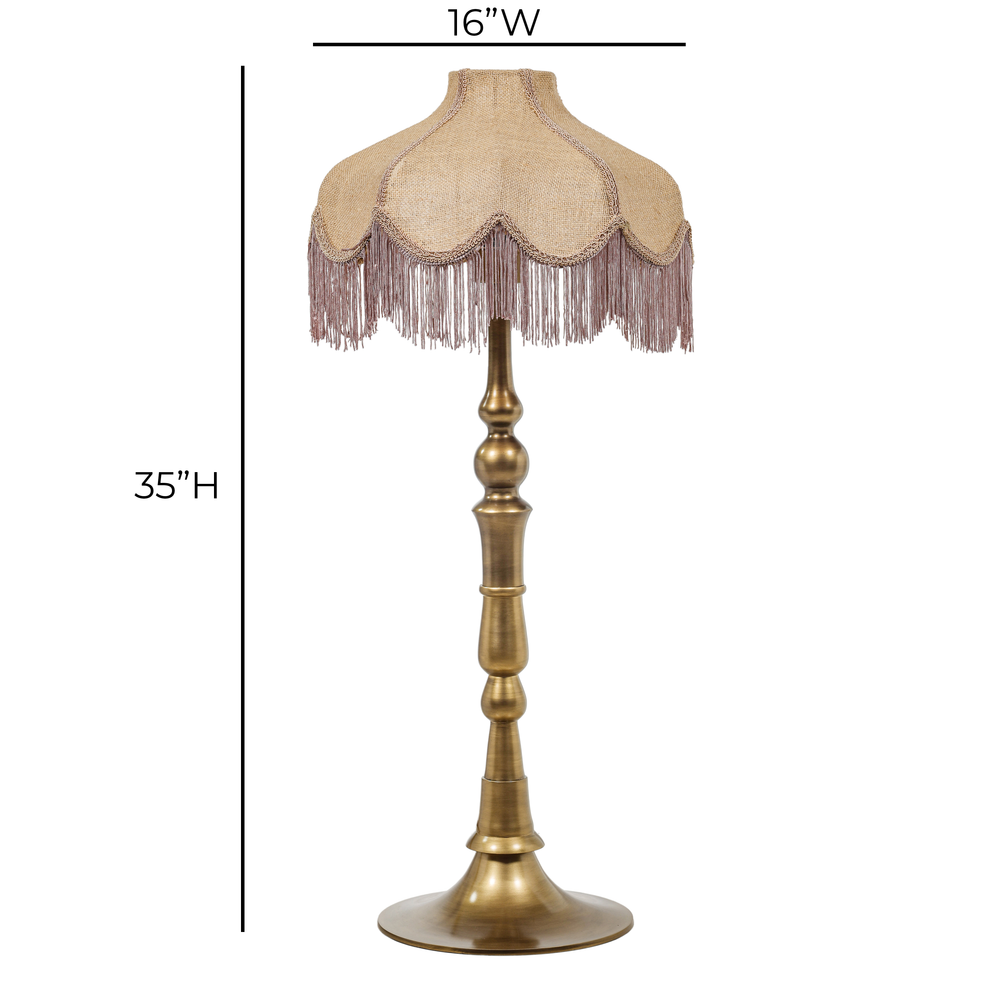Buchanan Jute Fringed Scalloped Table Lamp