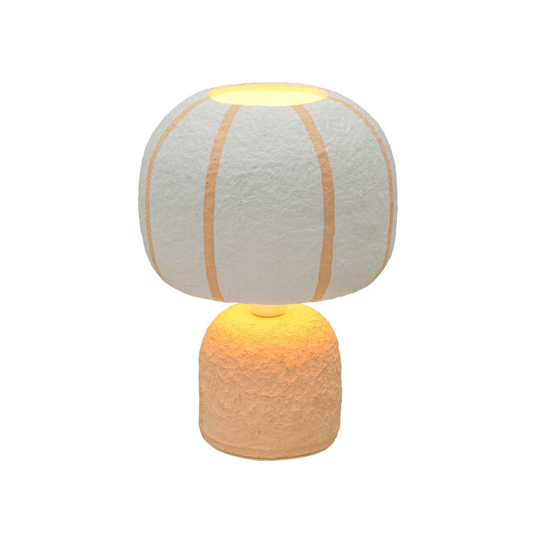 Margate Peach Cotton Mache Table Lamp