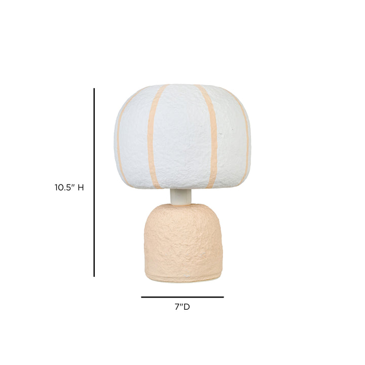 Margate Peach Cotton Mache Table Lamp