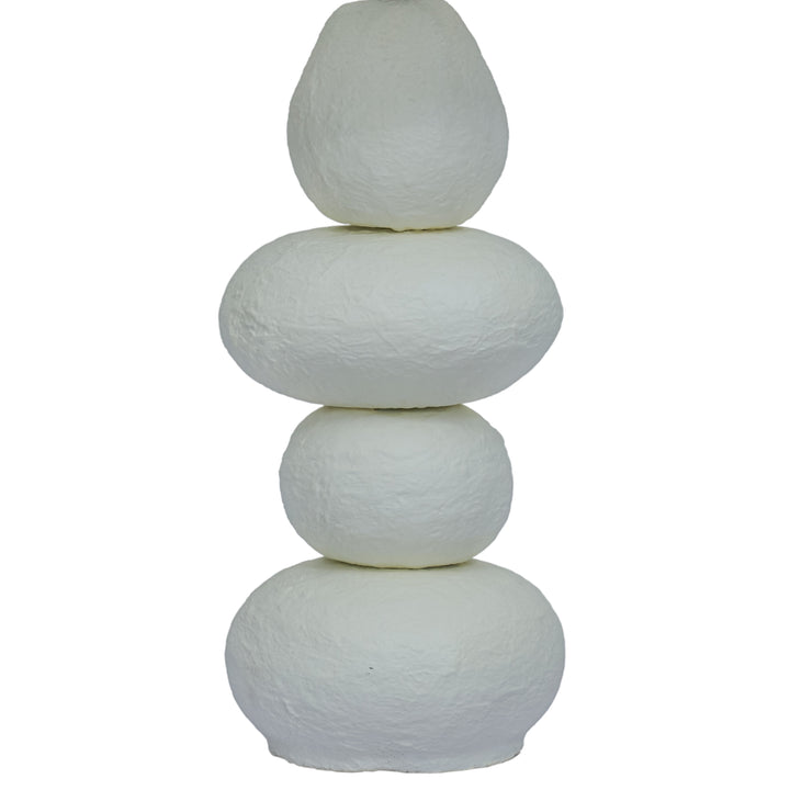 Pebble Cream Papier Mache Table Lamp