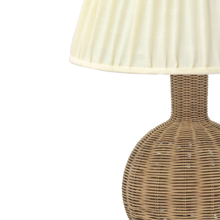 Pallora Cream &amp;amp; Natural Rattan Table Lamp