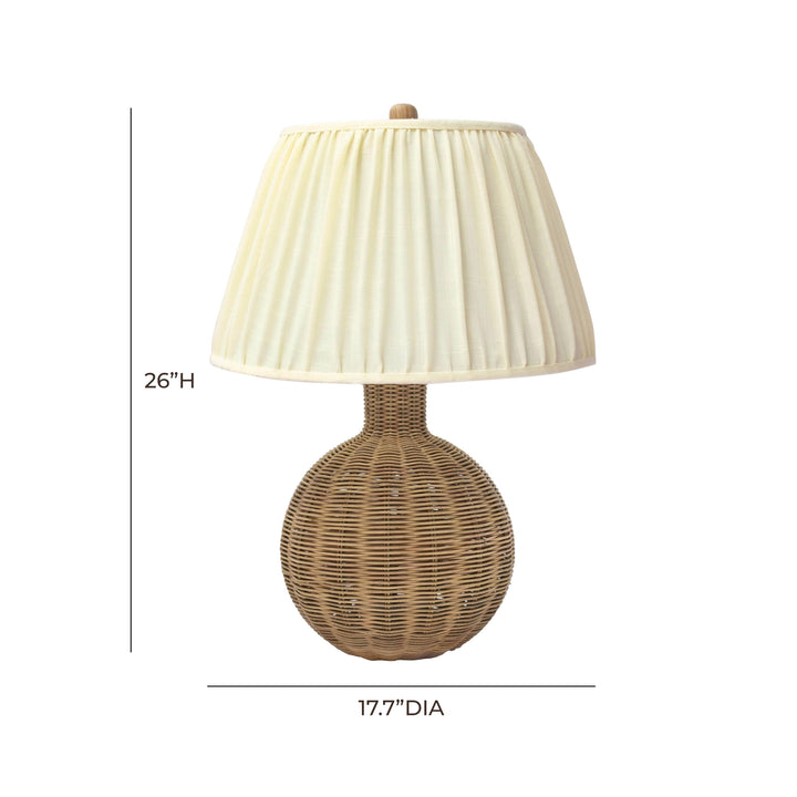 Pallora Cream &amp;amp; Natural Rattan Table Lamp