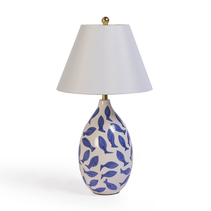 Sardine White &amp;amp; Blue Ceramic Table Lamp