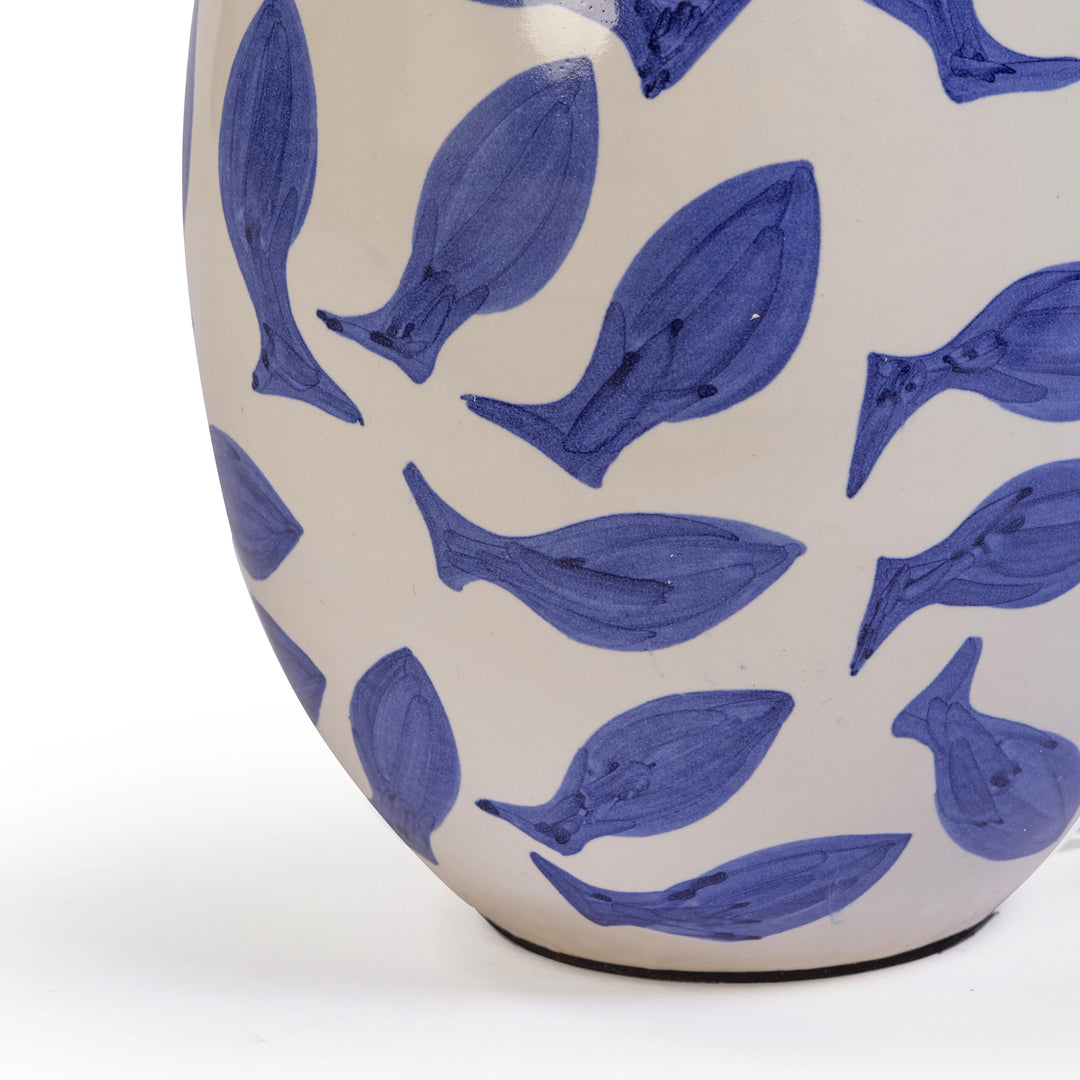 Sardine White &amp; Blue Ceramic Table Lamp