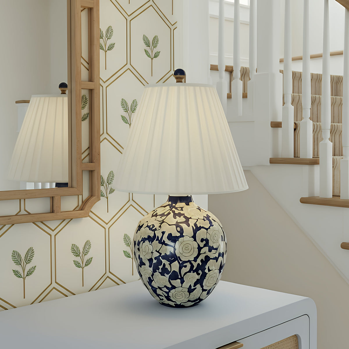 Diana Blue & White Table Lamp, view 2
