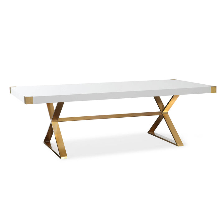 Adeline 95" White Lacquer Rectangular Dining Table