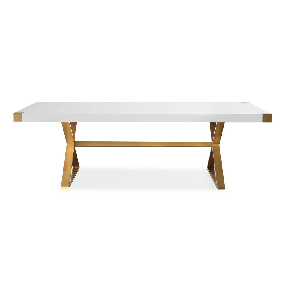 Adeline 95" White Lacquer Rectangular Dining Table