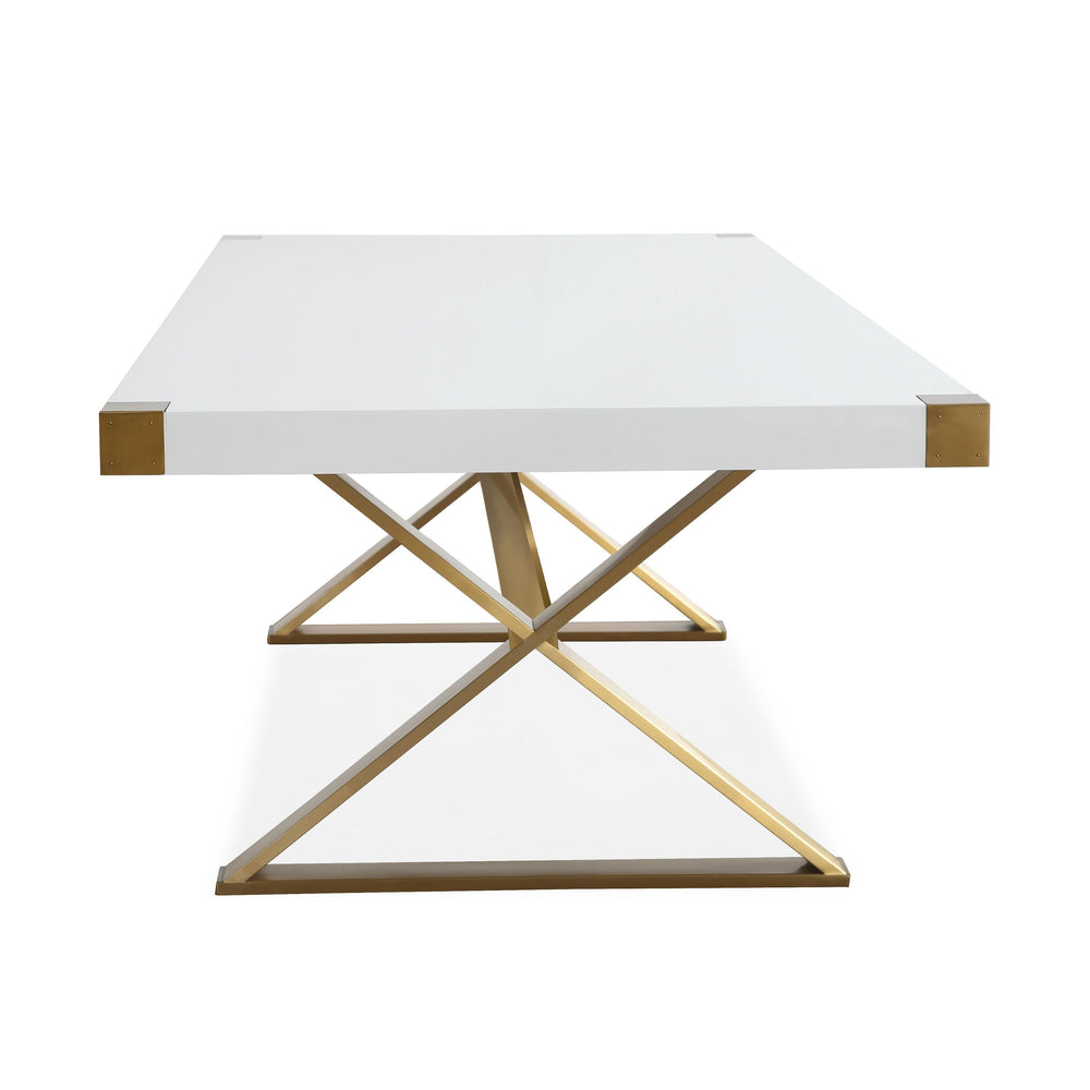 Adeline 95" White Lacquer Rectangular Dining Table