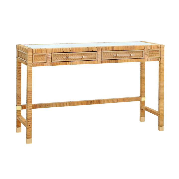 Amara 47" Natural Woven Rattan Desk